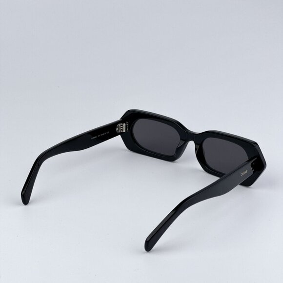 Celine CL40243I 01A BRAND NEW Sunglasses Shiny Black Smoke Rectangle Unisex - Picture 7 of 10